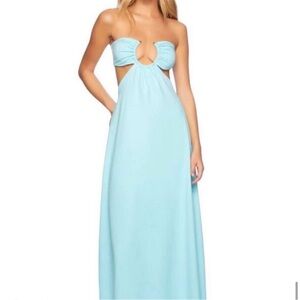 Chic Strapless Light Blue Dress